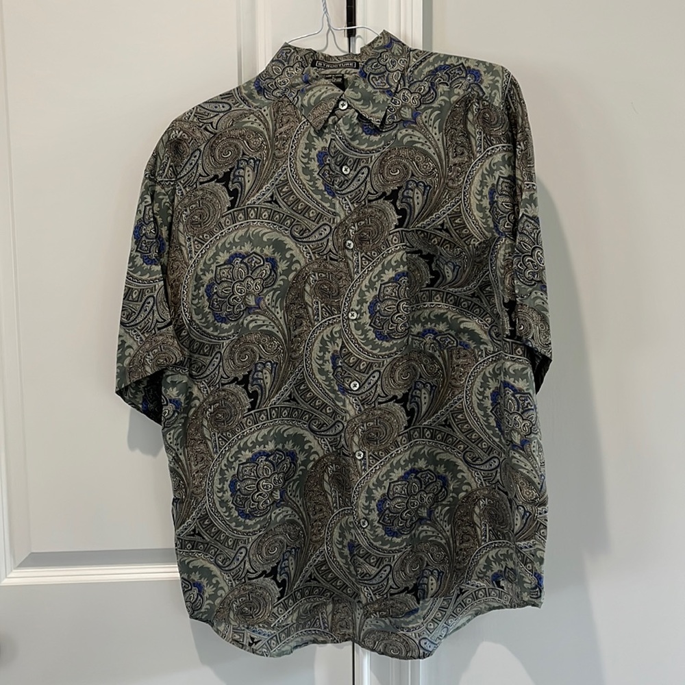 Vintage 100% silk paisley shirt NWOT
